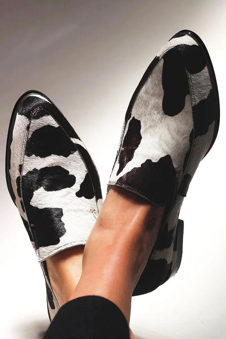 Becca | Cow Print Slip-Ons