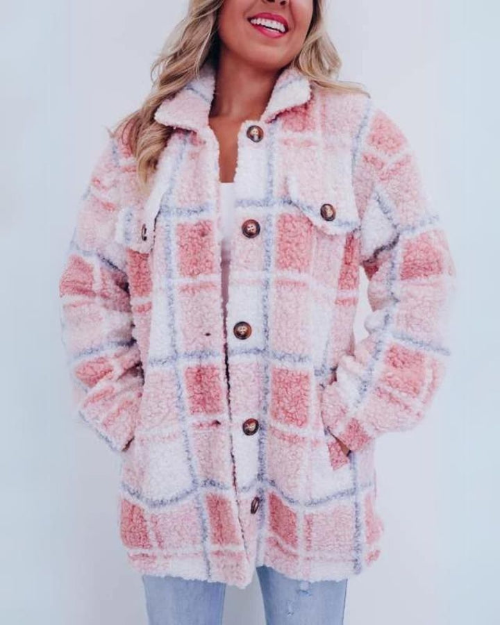 Elinara - Polar Fleece Plaid Jacket (Copy)